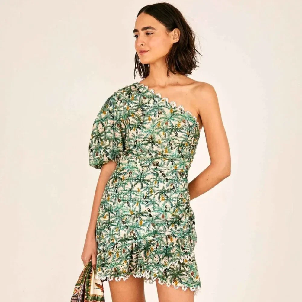 Farm Rio - Mini Toucans One Shoulder Mini Dress - Picture 1 of 8